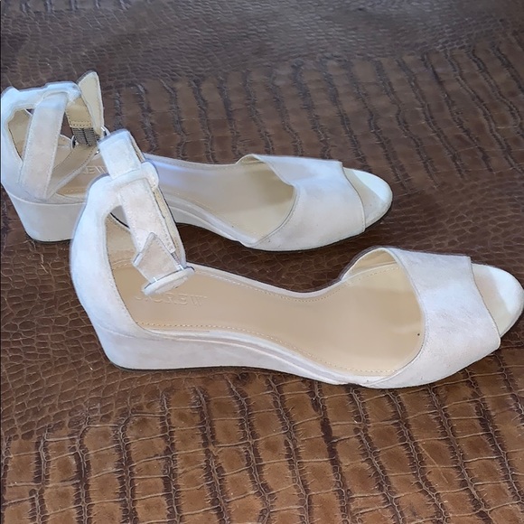 J Crew Blush Suede Wedge Shoes Size 9.5 - Picture 3 of 7